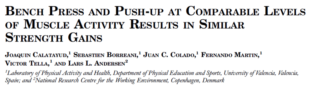 Bench press vs push up (women and men) 1