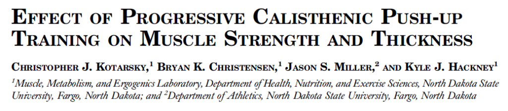 Effect of Progressive Calisthenics Push Up vs Bennch press